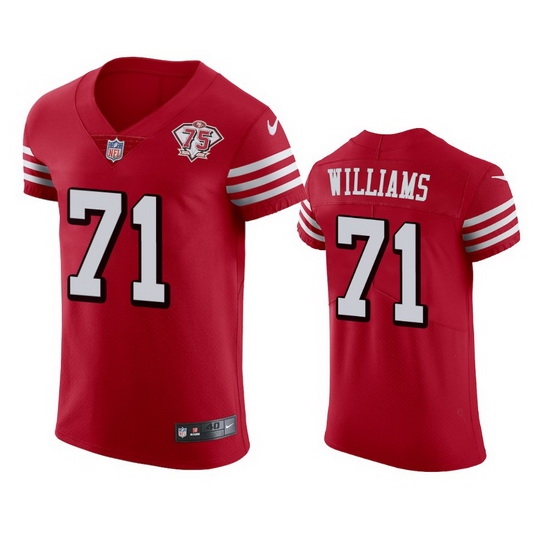 Nike San Francisco 49ers 71 Trent Williams Red Rush Men 75th Anniversary Stitched NFL Vapor Untouchable Elite Jersey Nike San Francisco 49ers 71 Trent Williams Red Rush Men 75th Anniversary Stitched NFL Vapor Untouchable Elite Jersey