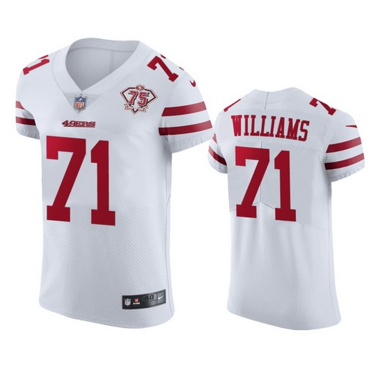 Nike San Francisco 49ers 71 Trent Williams White Men 75th Anniversary Stitched NFL Vapor Untouchable Elite Jersey Nike San Francisco 49ers 71 Trent Williams White Men 75th Anniversary Stitched NFL Vapor Untouchable Elite Jersey