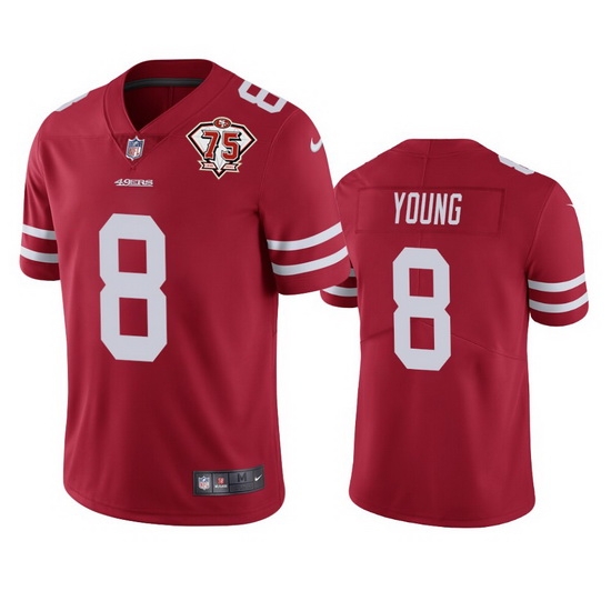 Nike San Francisco 49ers 8 Steve Young Red Men 75th Anniversary Stitched NFL Vapor Untouchable Limited Jersey Nike San Francisco 49ers 8 Steve Young Red Men 75th Anniversary Stitched NFL Vapor Untouchable Limited Jersey
