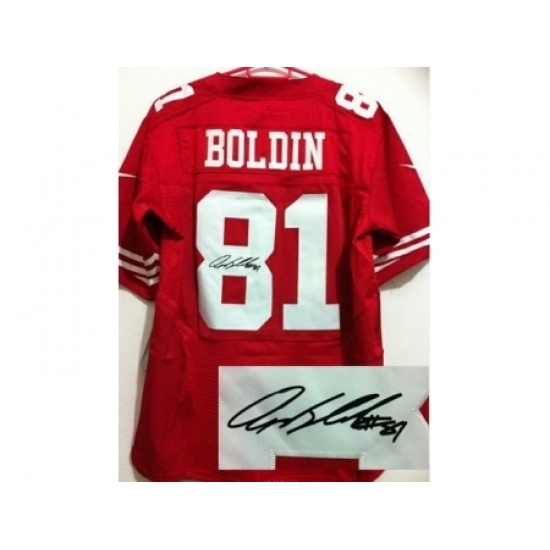 Nike San Francisco 49ers 81 Anquan Boldin Red Elite Signed NFL Jersey Nike San Francisco 49ers 81 Anquan Boldin Red Elite Signed NFL Jersey