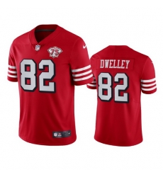 Nike San Francisco 49ers 82 Ross Dwelley Red Rush Men 75th Anniversary Stitched NFL Vapor Untouchable Limited Jersey
