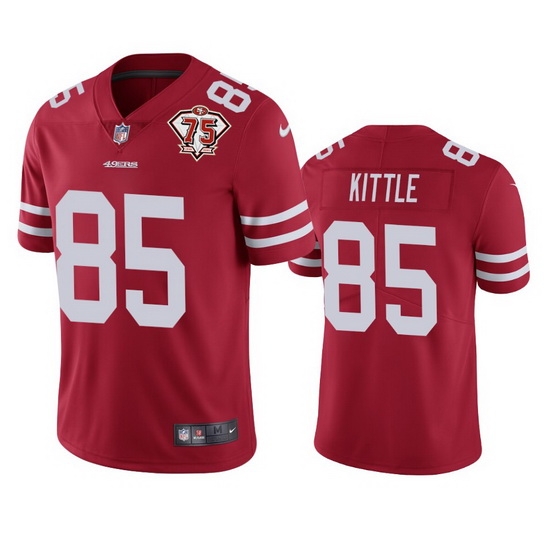 Nike San Francisco 49ers 85 George Kittle Red Men 75th Anniversary Stitched NFL Vapor Untouchable Limited Jersey Nike San Francisco 49ers 85 George Kittle Red Men 75th Anniversary Stitched NFL Vapor Untouchable Limited Jersey