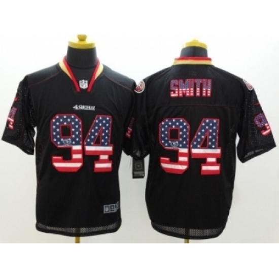 Nike San Francisco 49ers 94 Justin Smith Black Elite USA Flag Fashion NFL Jersey Nike San Francisco 49ers 94 Justin Smith Black Elite USA Flag Fashion NFL Jersey