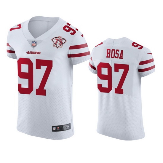 Nike San Francisco 49ers 97 Nick Bosa White Men 75th Anniversary Stitched NFL Vapor Untouchable Elite Jersey Nike San Francisco 49ers 97 Nick Bosa White Men 75th Anniversary Stitched NFL Vapor Untouchable Elite Jersey