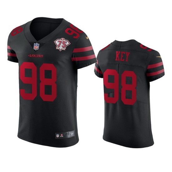 Nike San Francisco 49ers 98 Arden Key Black Alternate Men 75th Anniversary Stitched NFL Vapor Untouchable Elite Jersey Nike San Francisco 49ers 98 Arden Key Black Alternate Men 75th Anniversary Stitched NFL Vapor Untouchable Elite Jersey