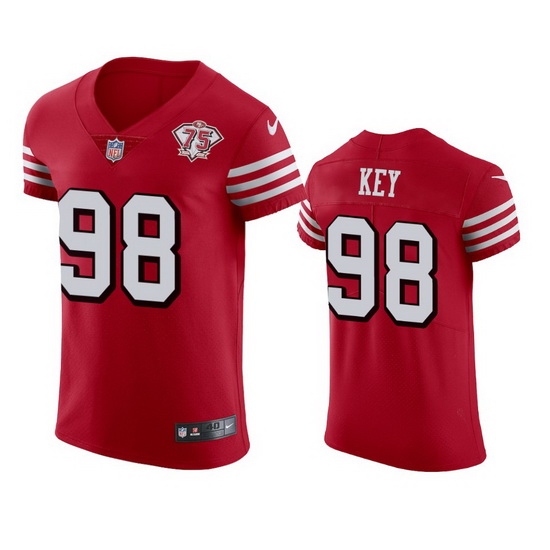 Nike San Francisco 49ers 98 Arden Key Red Rush Men 75th Anniversary Stitched NFL Vapor Untouchable Elite Jersey Nike San Francisco 49ers 98 Arden Key Red Rush Men 75th Anniversary Stitched NFL Vapor Untouchable Elite Jersey