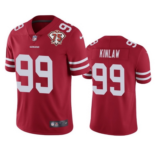 Nike San Francisco 49ers 99 Javon Kinlaw Red Men 75th Anniversary Stitched NFL Vapor Untouchable Limited Jersey Nike San Francisco 49ers 99 Javon Kinlaw Red Men 75th Anniversary Stitched NFL Vapor Untouchable Limited Jersey