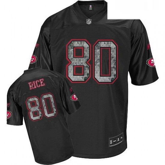Reebok San Francisco 49ers 80 Jerry Rice Premier EQT Sideline Black United Throwback NFL Jersey Reebok San Francisco 49ers 80 Jerry Rice Premier EQT Sideline Black United Throwback NFL Jersey