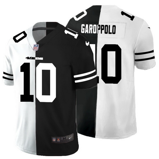 San Francisco 49ers 10 Jimmy Garoppolo Men Black V White Peace Split Nike Vapor Untouchable Limited NFL Jersey San Francisco 49ers 10 Jimmy Garoppolo Men Black V White Peace Split Nike Vapor Untouchable Limited NFL Jersey