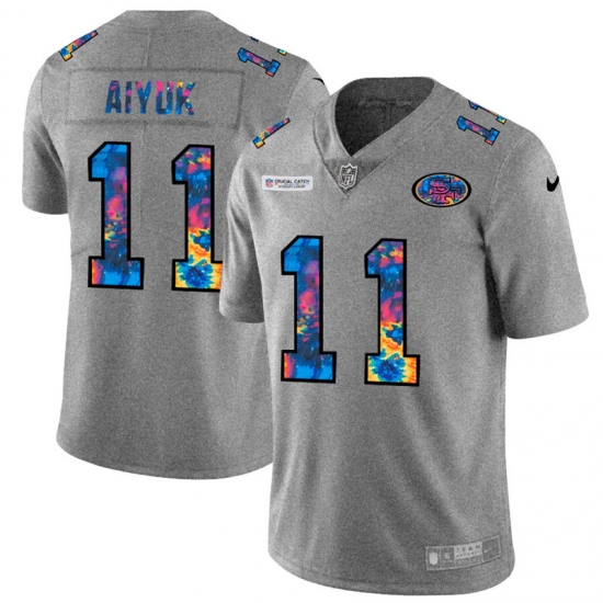 San Francisco 49ers 11 Brandon Aiyuk Men Nike Multi Color 2020 NFL Crucial Catch NFL Jersey Greyheather San Francisco 49ers 11 Brandon Aiyuk Men Nike Multi Color 2020 NFL Crucial Catch NFL Jersey Greyheather