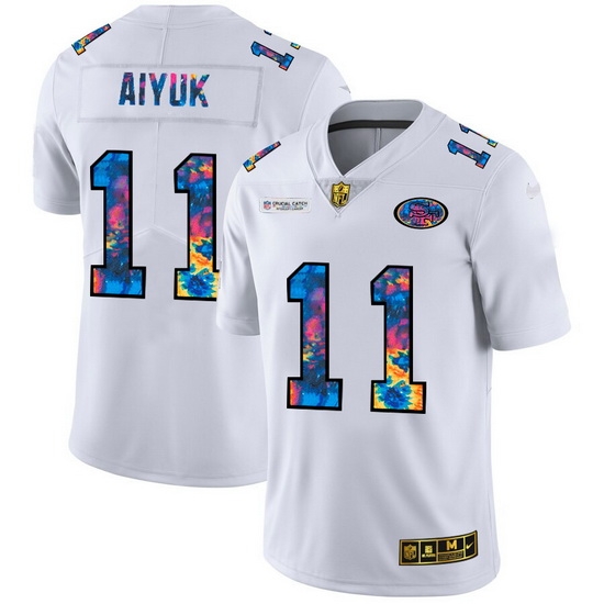 San Francisco 49ers 11 Brandon Aiyuk Men White Nike Multi Color 2020 NFL Crucial Catch Limited NFL Jersey San Francisco 49ers 11 Brandon Aiyuk Men White Nike Multi Color 2020 NFL Crucial Catch Limited NFL Jersey