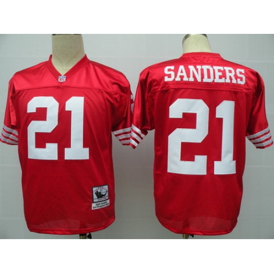 San Francisco 49ers #21 Deion Sanders Red Throwback Jersey San Francisco 49ers #21 Deion Sanders Red Throwback Jersey