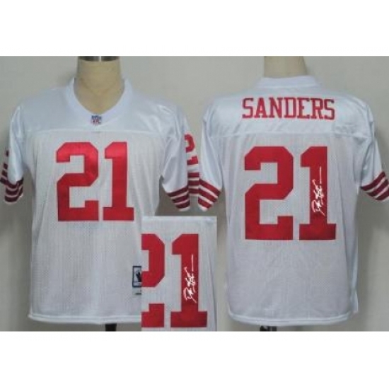 San Francisco 49ers 21 Deion Sanders White Throwback M&N Signed NFL Jerseys San Francisco 49ers 21 Deion Sanders White Throwback M&N Signed NFL Jerseys
