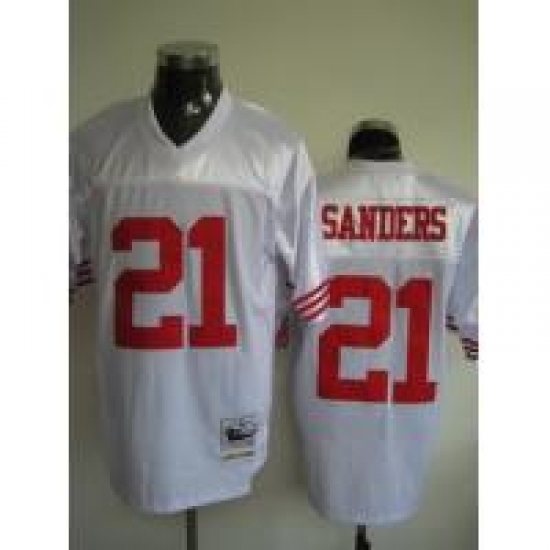 San Francisco 49ers 21 Deion sanders white Jerseys throwback San Francisco 49ers 21 Deion sanders white Jerseys throwback