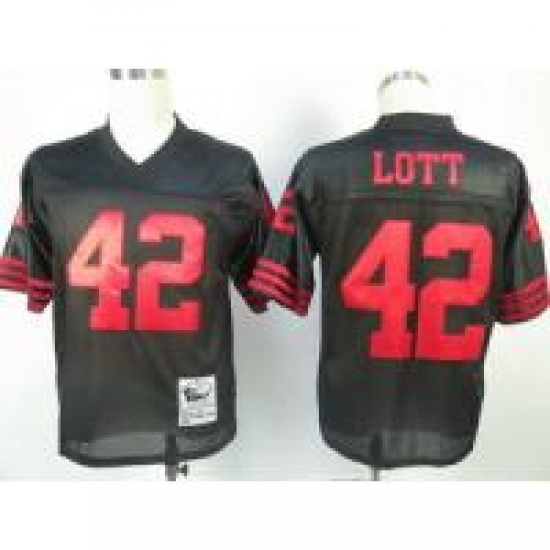 San Francisco 49ers 42 Lott Throwback Black Jerseys San Francisco 49ers 42 Lott Throwback Black Jerseys