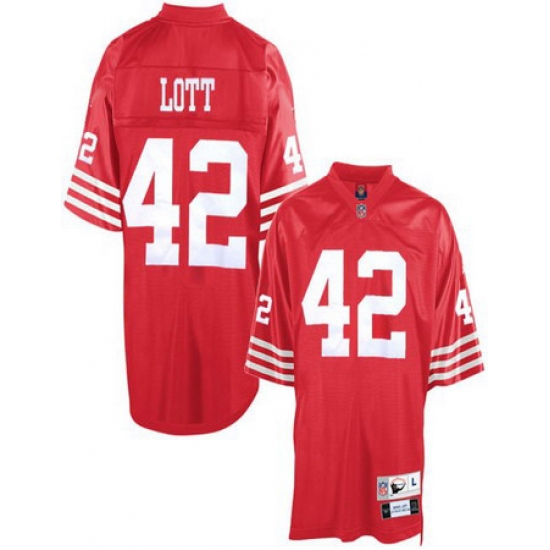 San Francisco 49ers 42 Ronnie Lott Red Throwback San Francisco 49ers 42 Ronnie Lott Red Throwback
