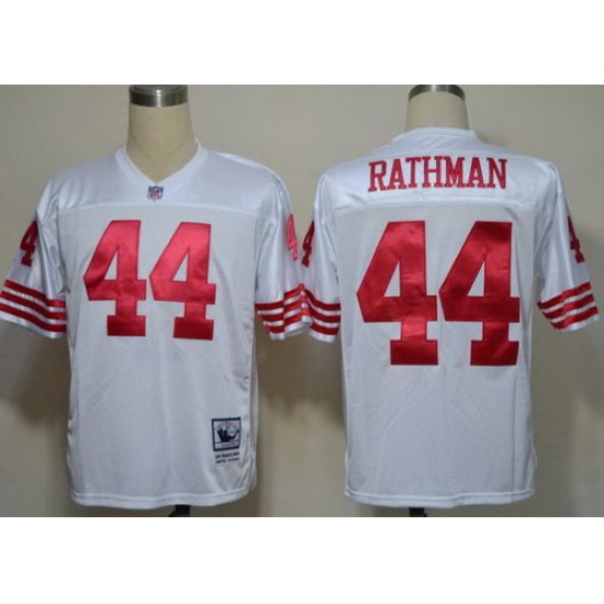 San Francisco 49ers 44 Rathman White Throwback M&N NFL Jerseys San Francisco 49ers 44 Rathman White Throwback M&N NFL Jerseys