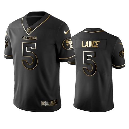 San Francisco 49ers 5 Trey Lance Black Golden Limited Edition Stitched NFL Jersey San Francisco 49ers 5 Trey Lance Black Golden Limited Edition Stitched NFL Jersey