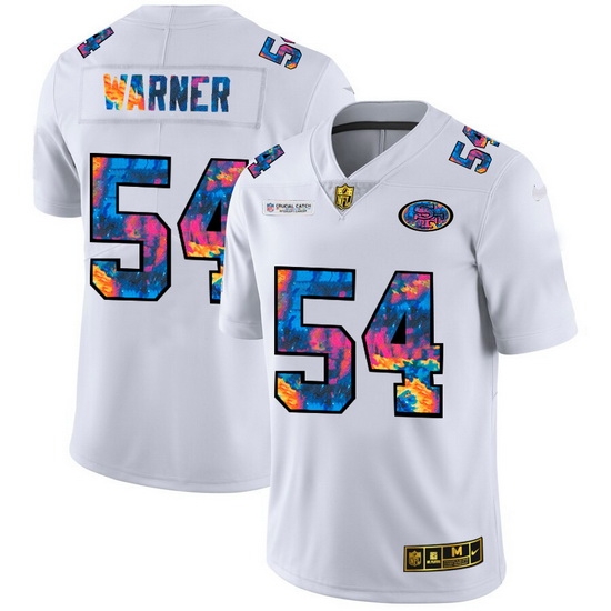 San Francisco 49ers 54 Fred Warner Men White Nike Multi Color 2020 NFL Crucial Catch Limited NFL Jersey San Francisco 49ers 54 Fred Warner Men White Nike Multi Color 2020 NFL Crucial Catch Limited NFL Jersey