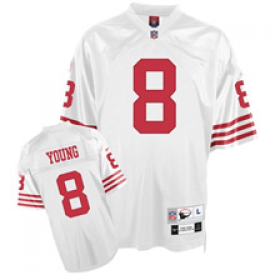 San Francisco 49ers 8 Steve Young Premier White Throwback Jersey San Francisco 49ers 8 Steve Young Premier White Throwback Jersey