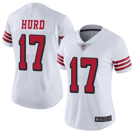 49ers 17 Jalen Hurd White Rush Women Stitched Football Vapor Untouchable Limited Jersey 49ers 17 Jalen Hurd White Rush Women Stitched Football Vapor Untouchable Limited Jersey