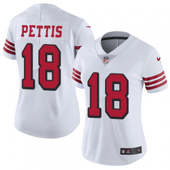 Nike 49ers #18 Dante Pettis White Rush Womens Stitched NFL Vapor Untouchable Limited Jersey Nike 49ers #18 Dante Pettis White Rush Womens Stitched NFL Vapor Untouchable Limited Jersey