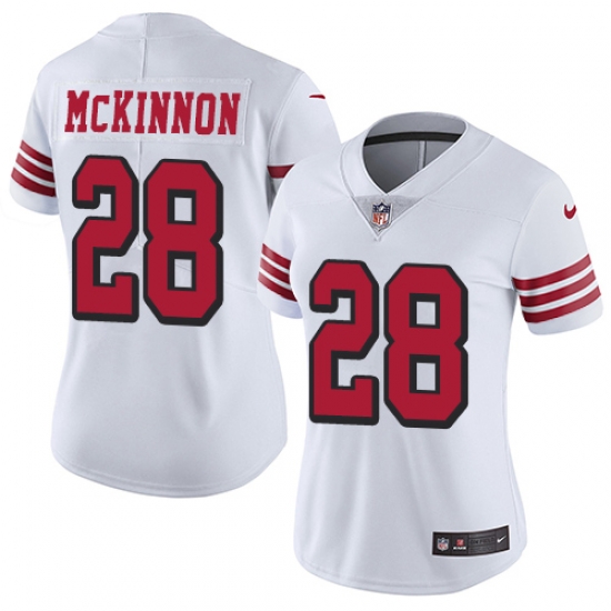 Nike 49ers #28 Jerick McKinnon White Rush Womens Stitched NFL Vapor Untouchable Limited Jersey Nike 49ers #28 Jerick McKinnon White Rush Womens Stitched NFL Vapor Untouchable Limited Jersey