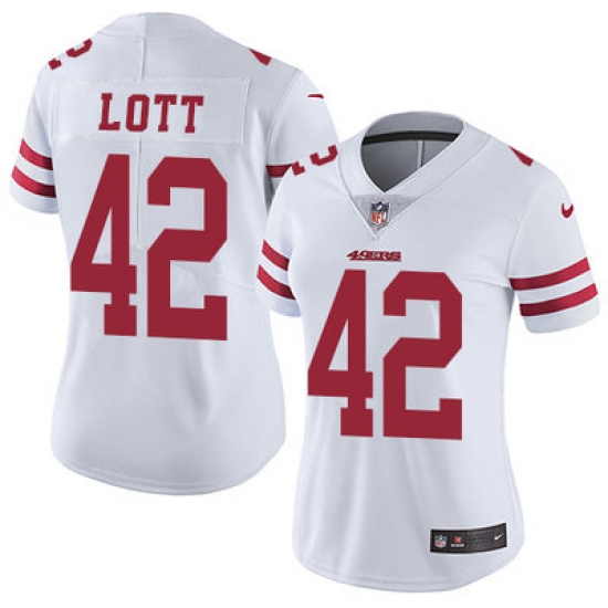 Nike 49ers #42 Ronnie Lott White Womens Stitched NFL Vapor Untouchable Limited Jersey Nike 49ers #42 Ronnie Lott White Womens Stitched NFL Vapor Untouchable Limited Jersey