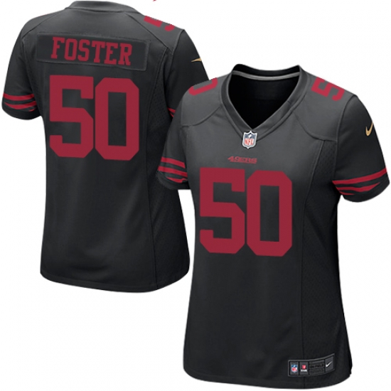 Nike 49ers #50 Reuben Foster Black Alternate Womens Stitched NFL Elite Jersey Nike 49ers #50 Reuben Foster Black Alternate Womens Stitched NFL Elite Jersey