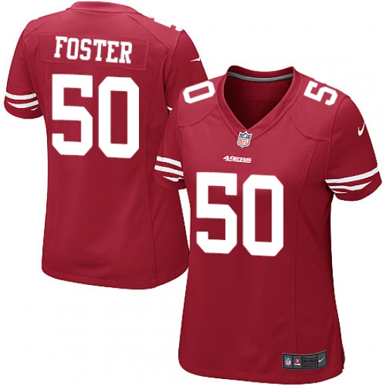 Nike 49ers #50 Reuben Foster Red Team Color Womens Stitched NFL Elite Jersey Nike 49ers #50 Reuben Foster Red Team Color Womens Stitched NFL Elite Jersey