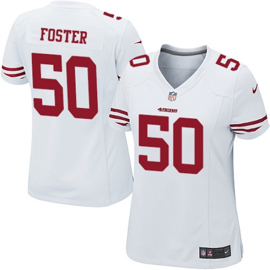 Nike 49ers #50 Reuben Foster White Womens Stitched NFL Elite Jersey Nike 49ers #50 Reuben Foster White Womens Stitched NFL Elite Jersey