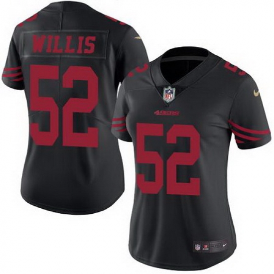 Nike 49ers #52 Patrick Willis Black Womens Stitched NFL Limited Rush Jersey Nike 49ers #52 Patrick Willis Black Womens Stitched NFL Limited Rush Jersey