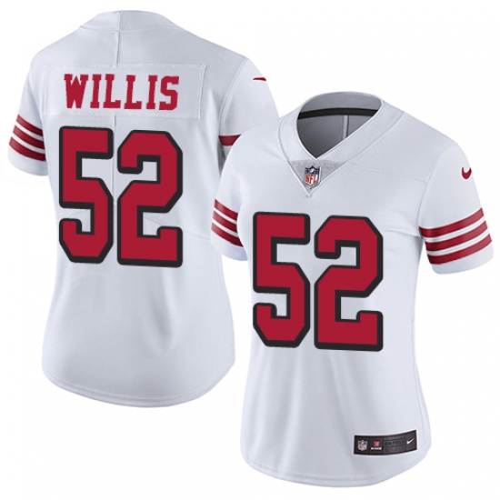 Nike 49ers #52 Patrick Willis White Rush Womens Stitched NFL Vapor Untouchable Limited Jersey Nike 49ers #52 Patrick Willis White Rush Womens Stitched NFL Vapor Untouchable Limited Jersey