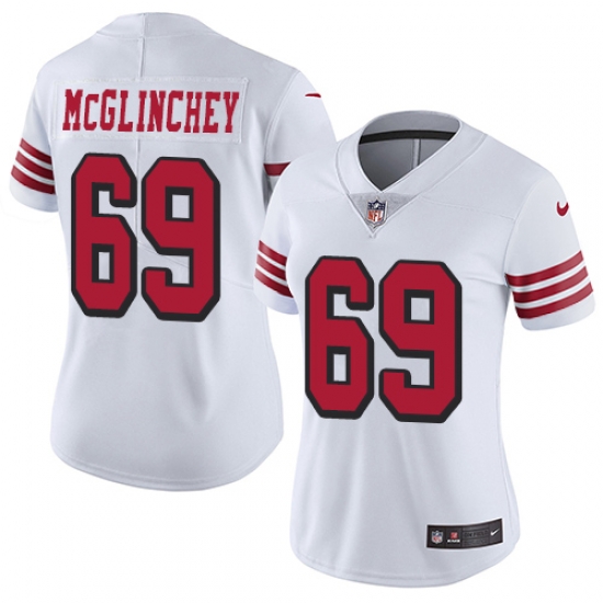 Nike 49ers #69 Mike McGlinchey White Rush Womens Stitched NFL Vapor Untouchable Limited Jersey Nike 49ers #69 Mike McGlinchey White Rush Womens Stitched NFL Vapor Untouchable Limited Jersey