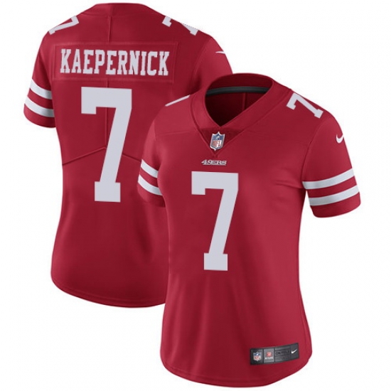 Nike 49ers #7 Colin Kaepernick Red Team Color Womens Stitched NFL Vapor Untouchable Limited Jersey Nike 49ers #7 Colin Kaepernick Red Team Color Womens Stitched NFL Vapor Untouchable Limited Jersey
