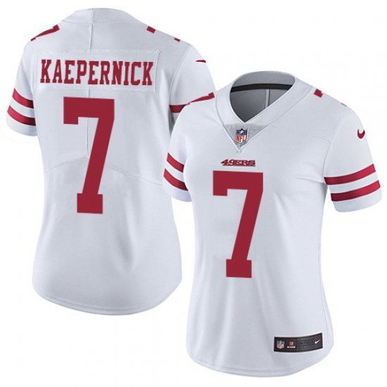 Nike 49ers #7 Colin Kaepernick White Womens Stitched NFL Vapor Untouchable Limited Jersey Nike 49ers #7 Colin Kaepernick White Womens Stitched NFL Vapor Untouchable Limited Jersey