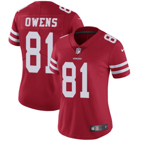 Nike 49ers #81 Terrell Owens Red Team Color Womens Stitched NFL Vapor Untouchable Limited Jersey Nike 49ers #81 Terrell Owens Red Team Color Womens Stitched NFL Vapor Untouchable Limited Jersey