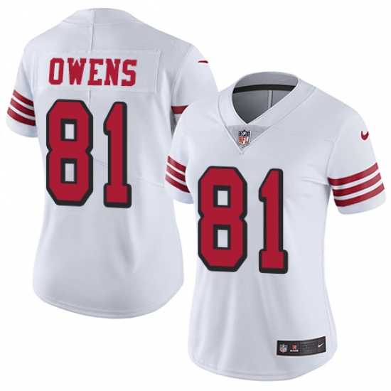Nike 49ers #81 Terrell Owens White Rush Womens Stitched NFL Vapor Untouchable Limited Jersey Nike 49ers #81 Terrell Owens White Rush Womens Stitched NFL Vapor Untouchable Limited Jersey