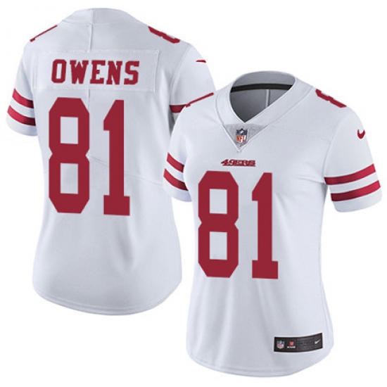 Nike 49ers #81 Terrell Owens White Womens Stitched NFL Vapor Untouchable Limited Jersey Nike 49ers #81 Terrell Owens White Womens Stitched NFL Vapor Untouchable Limited Jersey