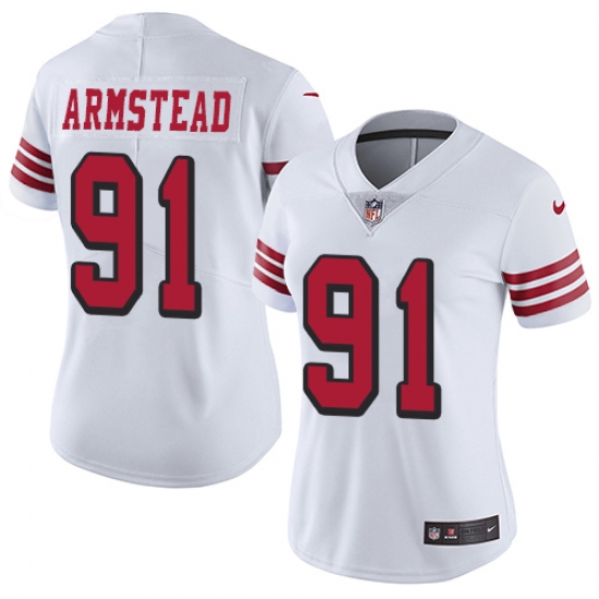 Nike 49ers #91 Arik Armstead White Rush Womens Stitched NFL Vapor Untouchable Limited Jersey Nike 49ers #91 Arik Armstead White Rush Womens Stitched NFL Vapor Untouchable Limited Jersey
