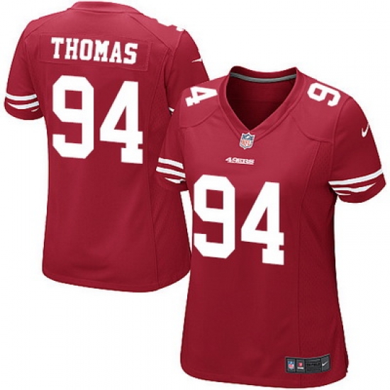 Nike 49ers #94 Solomon Thomas Red Team Color Womens Stitched NFL Elite Jersey Nike 49ers #94 Solomon Thomas Red Team Color Womens Stitched NFL Elite Jersey