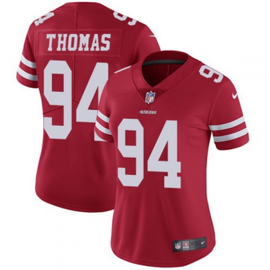Nike 49ers #94 Solomon Thomas Red Team Color Womens Stitched NFL Vapor Untouchable Limited Jersey Nike 49ers #94 Solomon Thomas Red Team Color Womens Stitched NFL Vapor Untouchable Limited Jersey