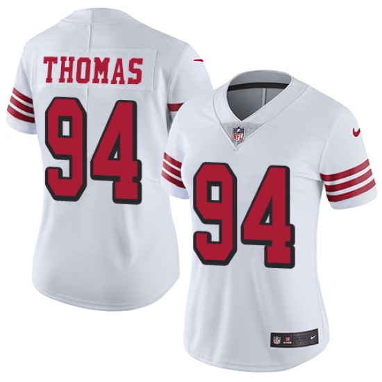 Nike 49ers #94 Solomon Thomas White Rush Womens Stitched NFL Vapor Untouchable Limited Jersey Nike 49ers #94 Solomon Thomas White Rush Womens Stitched NFL Vapor Untouchable Limited Jersey