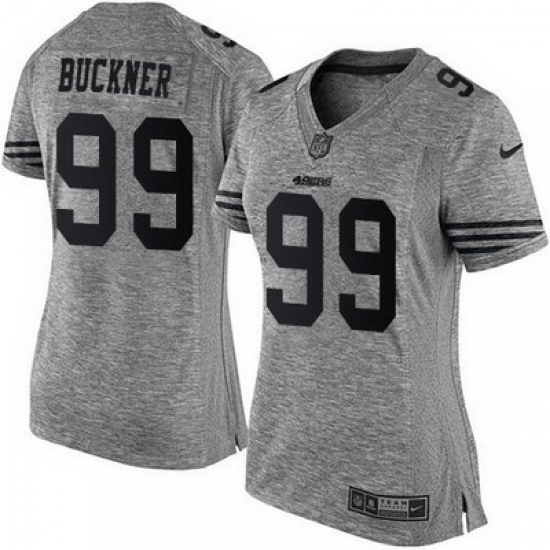 Nike 49ers #99 DeForest Buckner Gray Womens Stitched NFL Limited Gridiron Gray Jersey Nike 49ers #99 DeForest Buckner Gray Womens Stitched NFL Limited Gridiron Gray Jersey