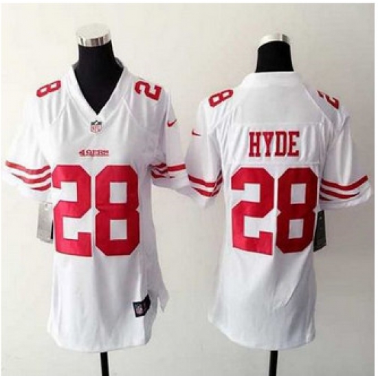 WoMens New 49ers #28 Carlos Hyde White Stitched NFL Elite Jersey WoMens New 49ers #28 Carlos Hyde White Stitched NFL Elite Jersey