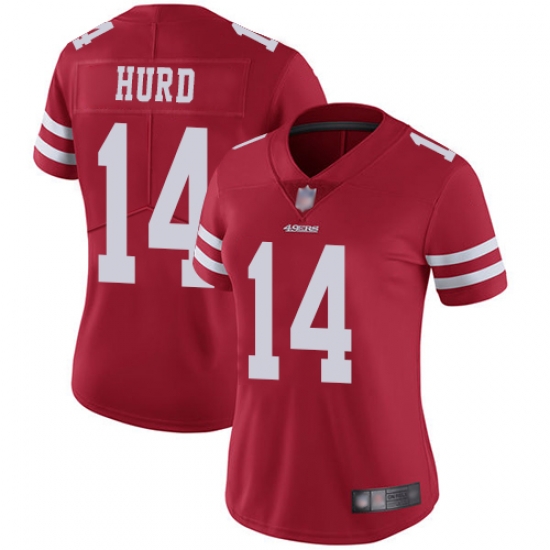 Women 49ers 14 Jalen Hurd Red Team Color Stitched Football Vapor Untouchable Limited Jersey Women 49ers 14 Jalen Hurd Red Team Color Stitched Football Vapor Untouchable Limited Jersey