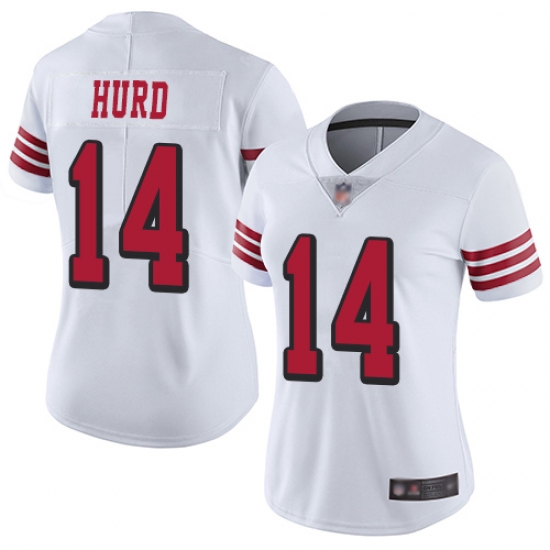Women 49ers 14 Jalen Hurd White Rush Stitched Football Vapor Untouchable Limited Jersey Women 49ers 14 Jalen Hurd White Rush Stitched Football Vapor Untouchable Limited Jersey
