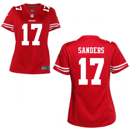 Women 49ers 17 Emmanuel Sanders Red Game Stitched NFL Jersey Women 49ers 17 Emmanuel Sanders Red Game Stitched NFL Jersey