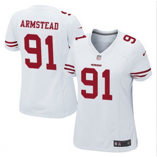Women NEW 49ers #91 Arik Armstead White Stitched NFL Elite Jersey Women NEW 49ers #91 Arik Armstead White Stitched NFL Elite Jersey