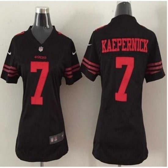 Women New 49ers #7 Colin Kaepernick Black Alternate Stitched NFL Elite Jersey Women New 49ers #7 Colin Kaepernick Black Alternate Stitched NFL Elite Jersey